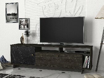 TV stolek/skříňka Art (Černá + Ořech tmavý)