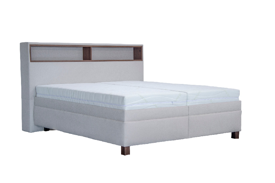 Manželská postel 180 cm Blanář Orson (bílý krém) (s roštem a matrací Linda)