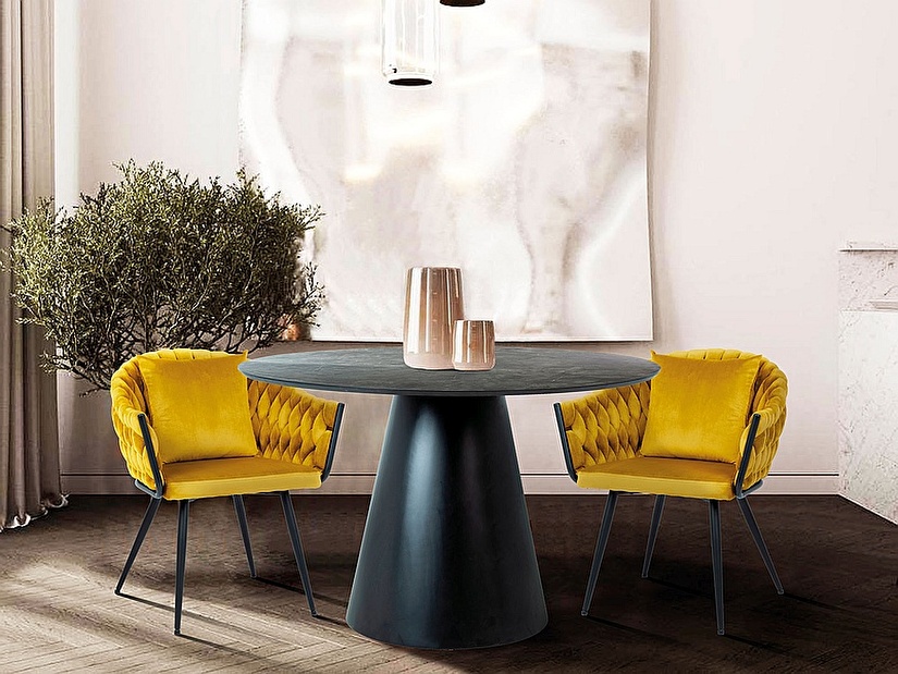 Jídelní židle Nobuko (žlutá + černá)