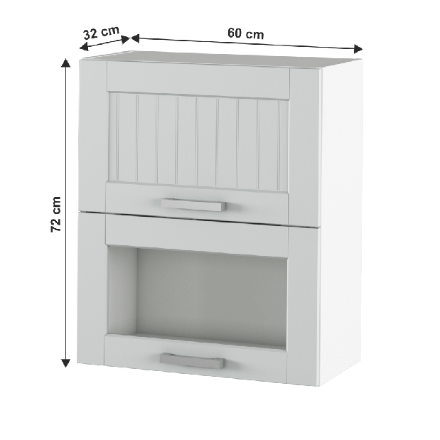 Horní kuchyňská skříňka Janne Typ 8 (světle šedá + bílá)
