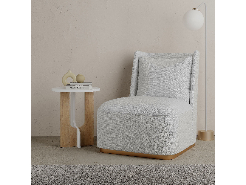 Příruční stolek Leilani ( bílá + dub)