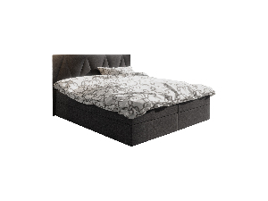 Manželská postel Boxspring 140 cm Fade 3 (černá) (s matrací a úložným prostorem)