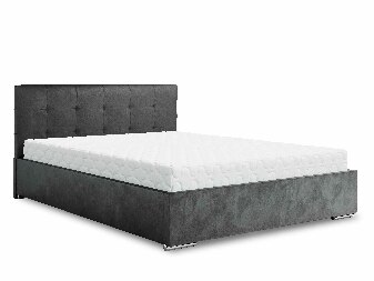 Manželská postel 160 cm Hermila (tmavě šedá) (s roštem a úložným prostorem)