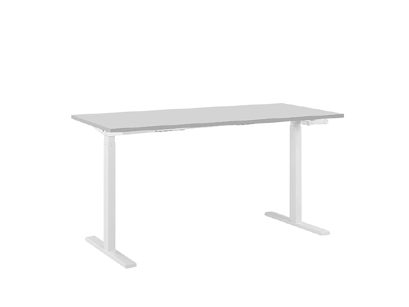 Psací stůl DESIRE II (130x72 cm) (šedá + bílá) (manuálně nastavitelný)