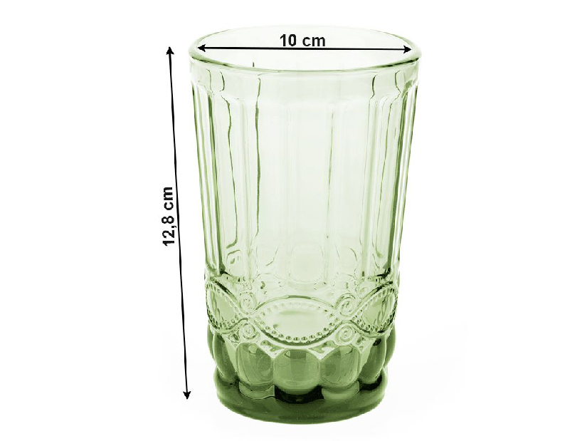 Set 6 ks vintage sklenic na vodu 350ml Fragata Typ 6 (zelená)