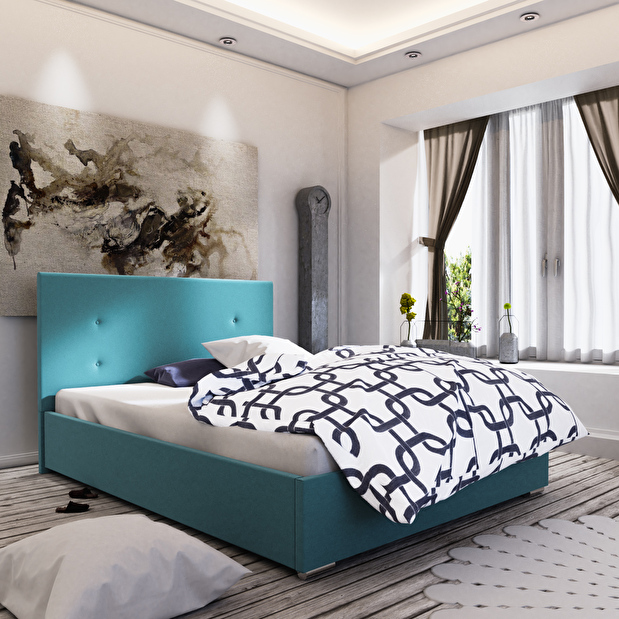 Manželská postel 160 cm Foxxie 3 (modrá)