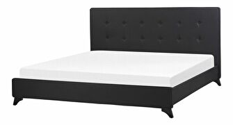 Manželská postel 180 cm AMBRE (s roštem) (černá)