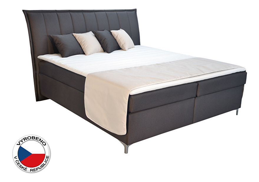 Manželská postel Boxspring 160 cm Blanár Colorado (hnědá) (s matracemi)