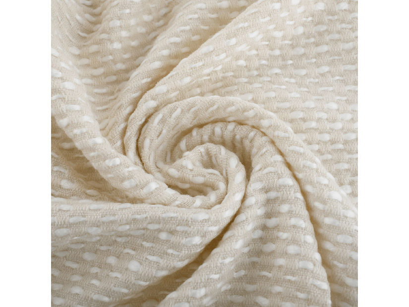 Pletená deka s třásněmi 150x200cm Tovou (béžová + vzor)