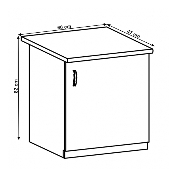 Dolní kuchyňská skříňka D601F Lanaya (bílá + šedá matná) (P)