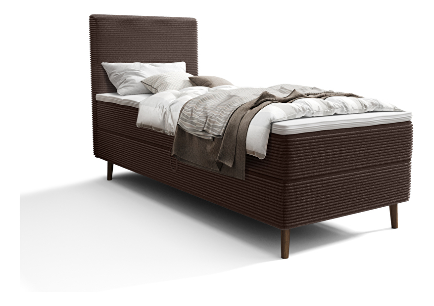Jednolůžková postel 80 cm Napoli Comfort (hnědá) (s roštem, s úl. prostorem)