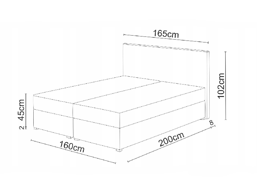 Kontinentální postel 160x200 cm Karum Comfort (bordó) (s roštem a matrací)