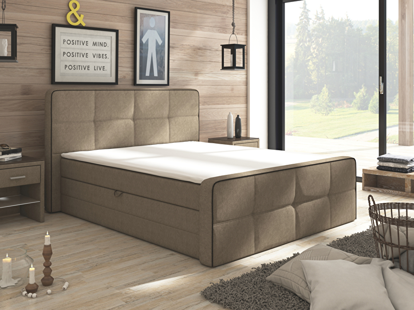 Manželská postel Boxspring 160 cm Paradise (s matracemi a úl. prostorem)