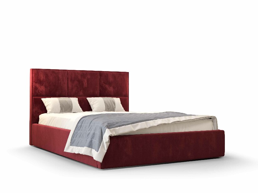 Manželská postel 160 cm Elna (bordó) (s roštem a úložným prostorem)