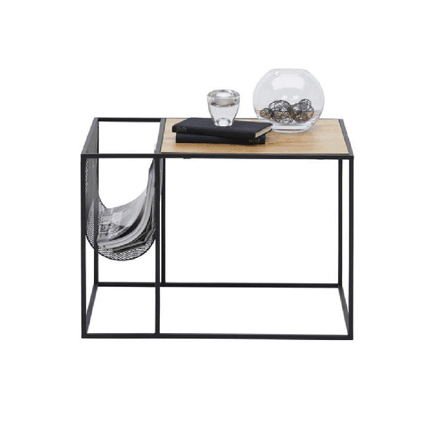 Příruční stolek Kobell (černá + dub)