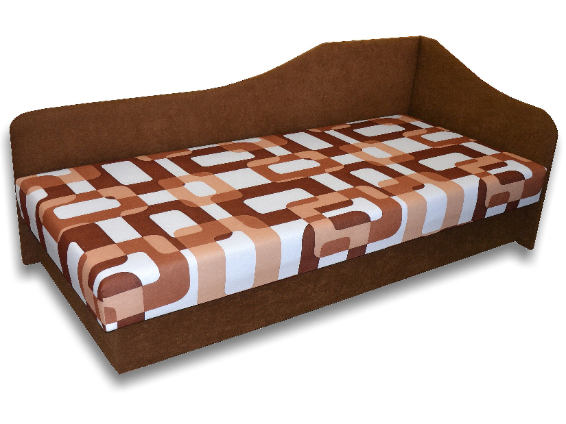 Jednolůžková postel (válenda) 80 cm Lux 87 (Hnědá 13 + Gusto 11) (P)