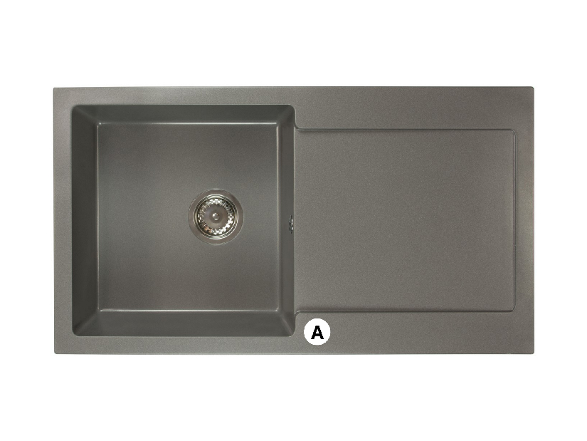 Kuchyňský dřez Adaxa (černá) (s 1 otvorem pro baterii) (P)