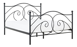 Manželská postel 140 cm DIROU (s roštem) (černá)