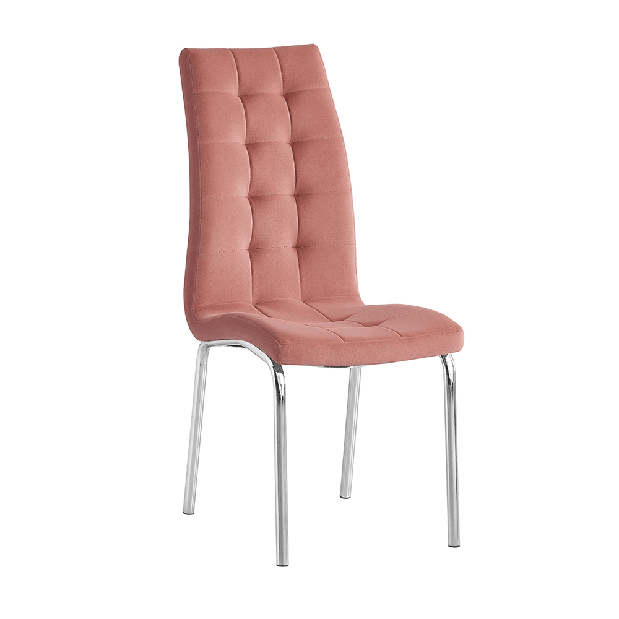 Jídelní židle Harison NEW (růžová + chróm)