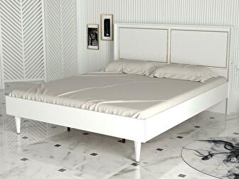 Manželská postel 160 cm Raven (bílá + zlatá)
