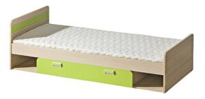 Jednolůžková postel 80 cm Lavendon L13 (s roštem) (zelená)