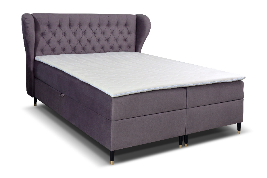 Kontinentální postel 160 cm Ortun (fialová)