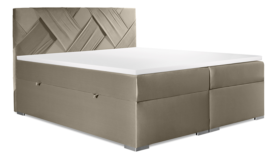 Manželská postel Boxspring 160 cm Melo (zlatá) (s úložným prostorem)