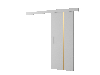 Posuvné dveře 90 cm Sharlene V (bílá matná + bílá matná + zlatá)