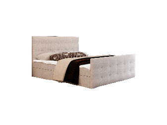 Manželská postel Boxspring 160 cm Milagros Comfort 2 (béžová) (s matrací a úložným prostorem)