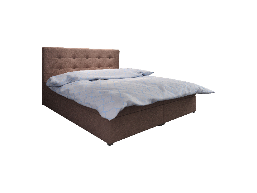 Manželská postel Boxspring 180 cm Fade 1 Comfort (tmavě hnědá) (s matrací a úložným prostorem)