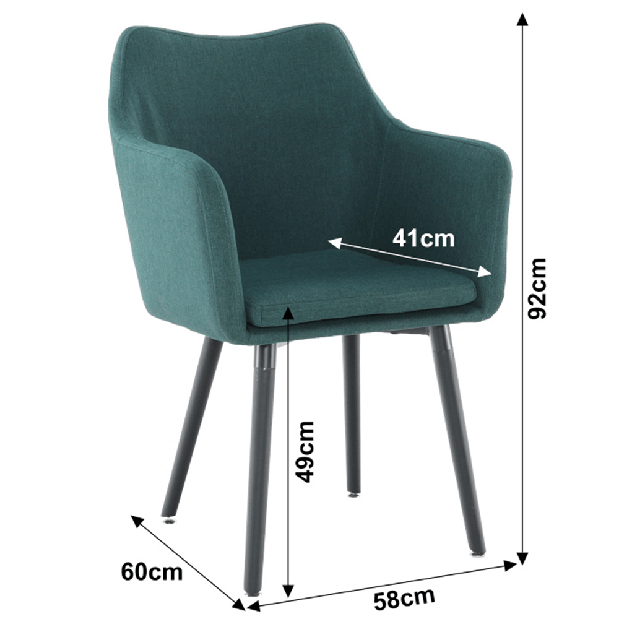 Jídelní židle Dabir (smaragdová)