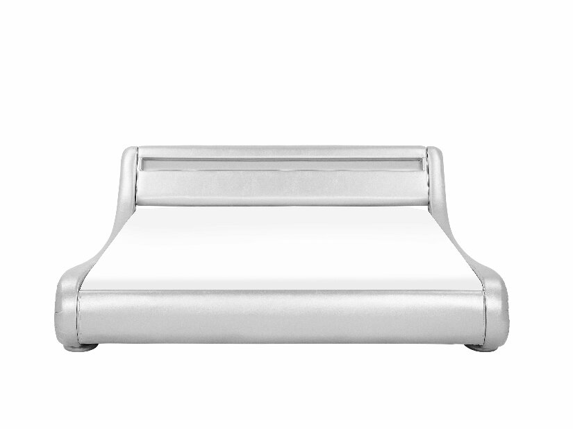 Manželská postel 180 cm AVENUE (s roštem a LED osvětlením) (stříbrná)