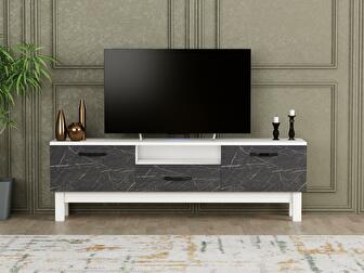  TV stolek/skříňka Kedime (bílá + černá)