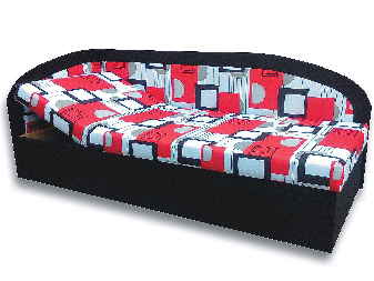 Jednolůžková postel (válenda) 90 cm Krista (Černá 39 + Otawa 1a) (L)
