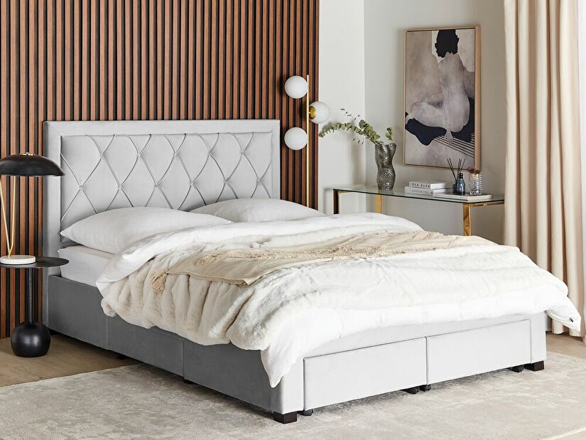 Manželská postel 160 cm Levi (šedá)