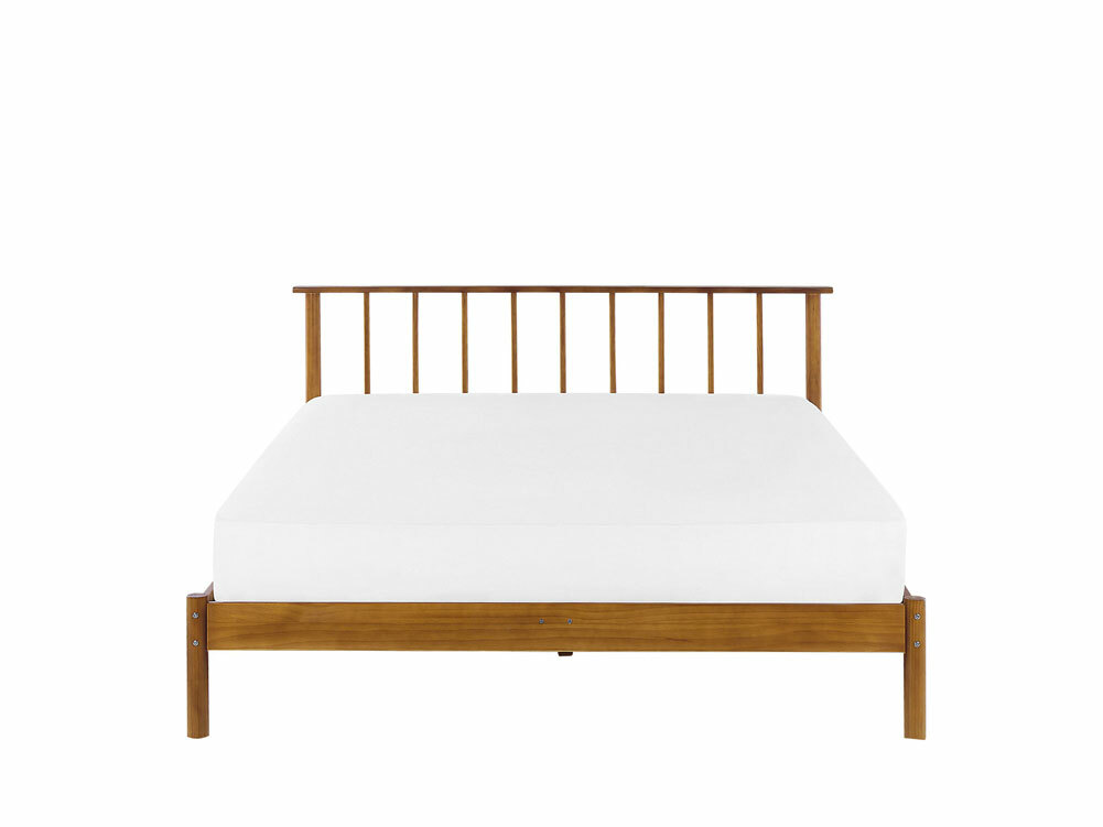 Manželská postel 140x200 cm Barbar (světlé dřevo) (s lamelami)