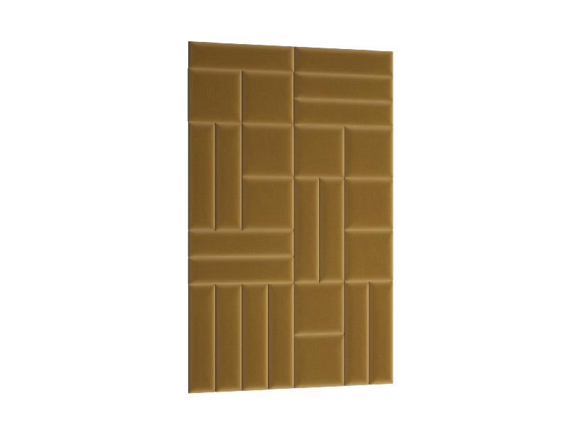 Set 26 čalouněných panelů Quadra 120x195 cm (hořčicová)