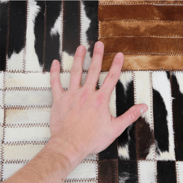 Kožený koberec 201x300 cm Kazuko TYP 04 (hovězí kůže + vzor patchwork)