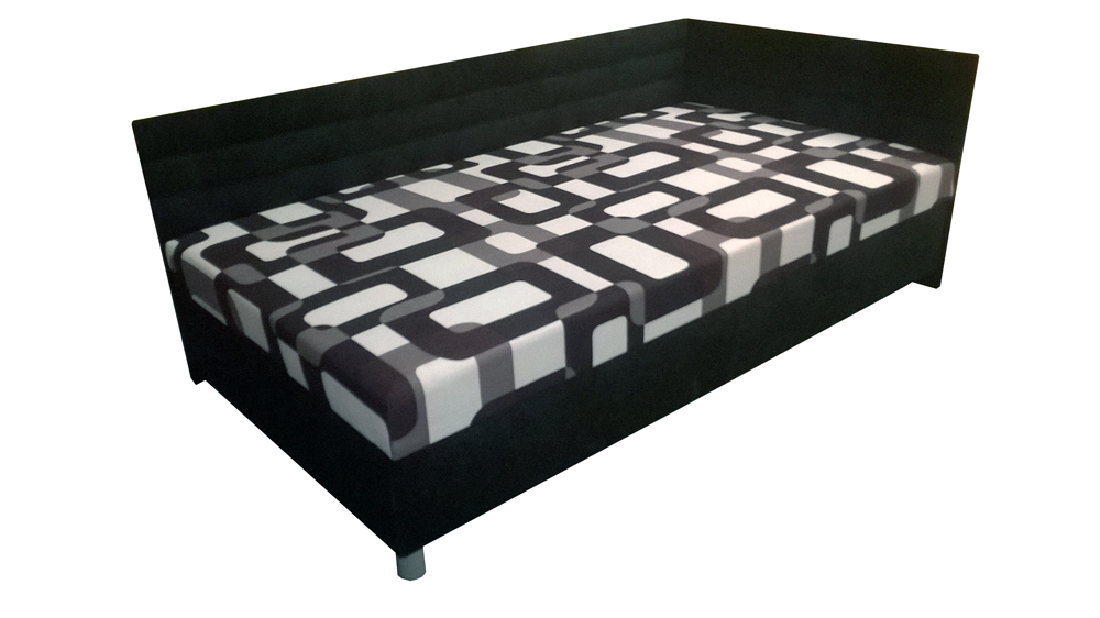 Jednolůžková postel (válenda) 110 cm BRW Elize černá (P) (s roštem a matrací)