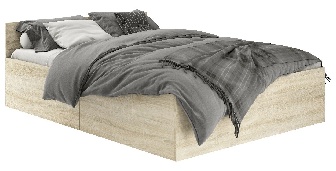 Jednolůžková postel Cezar (dub sonoma) (s matrací a roštem)