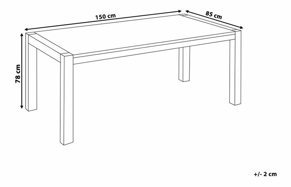 Jídelní stůl Naruba (pro 6 osob) (tmavé dřevo)