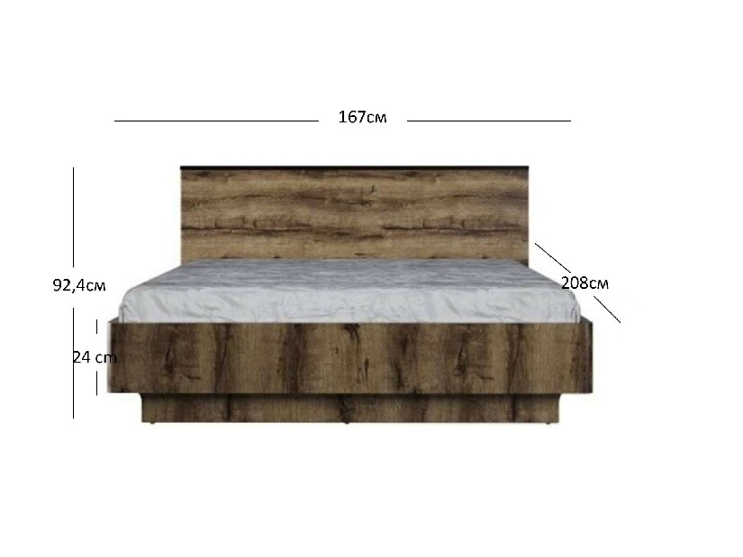 Manželská postel 160 cm Johnson (dub monastery + černá) (s roštem)