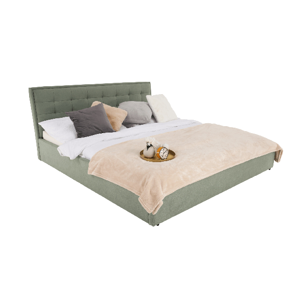 Manželská postel 160 cm Essie (s roštem) (mentolová)