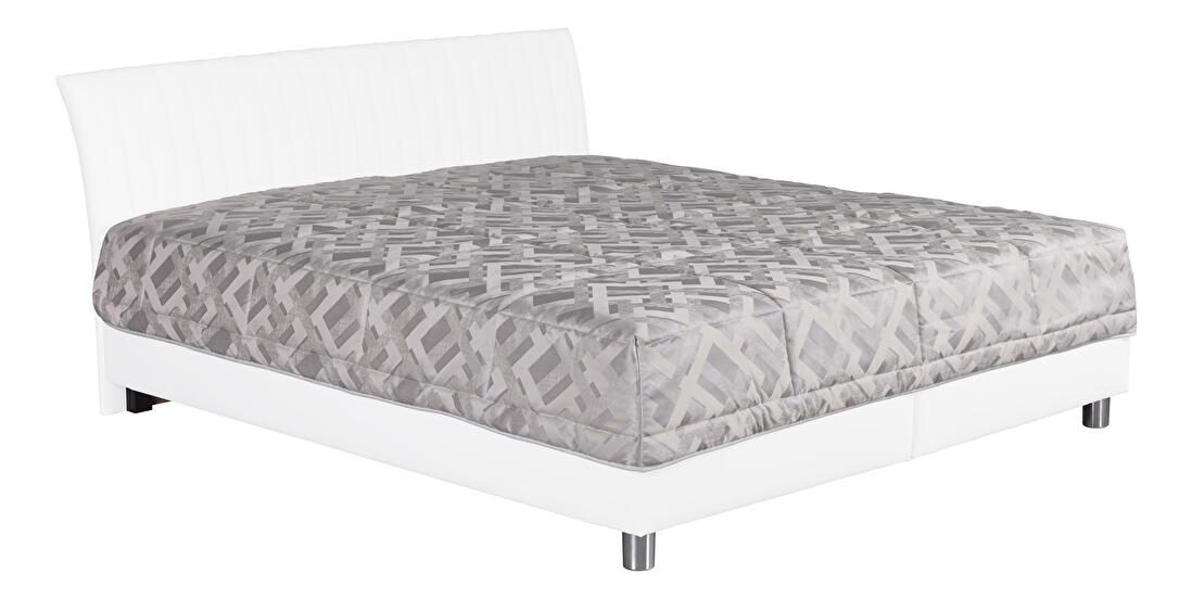 Manželská postel 160 cm Blanár Vinco (bílá + vzor Gary 8) (s roštem)