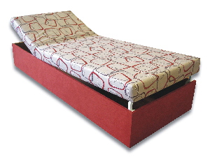 Jednolůžková postel (válenda) 90 cm Darcy (Cihlová 41 + Dodo 1008)