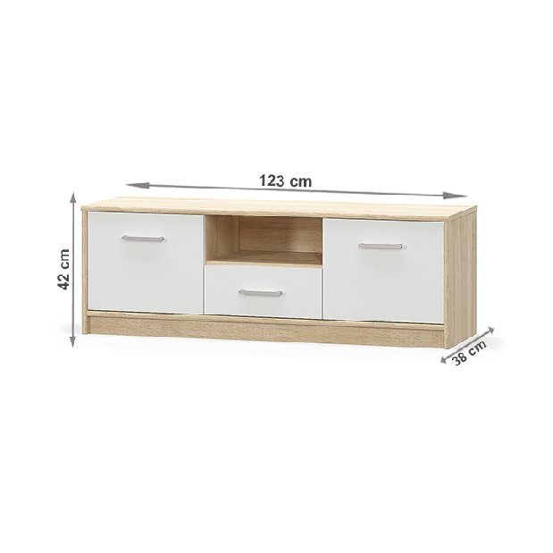 TV stolek/skříňka Thornham 2D1S (bílá) *výprodej