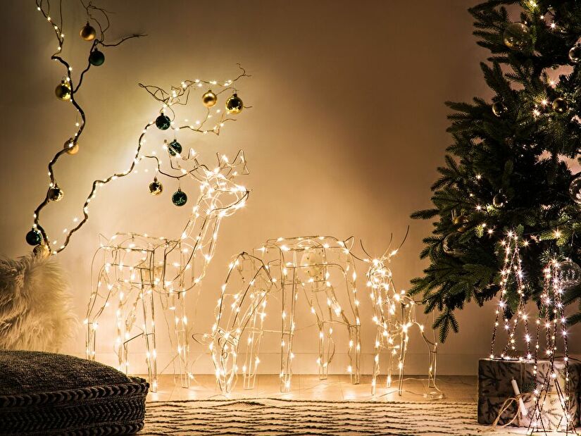 Set 2 ks LED dekorace vánoční stromky Neiza (černá)