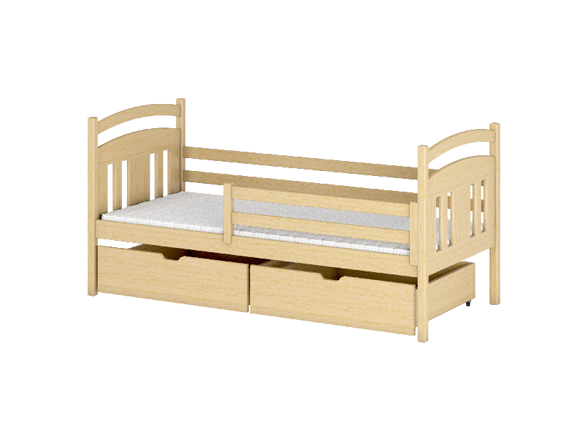 Dětská postel 90 cm Kayla (s roštem a úl. prostorem) (borovice)