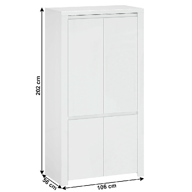Šatní skříň Lafer 4D (bílá)
