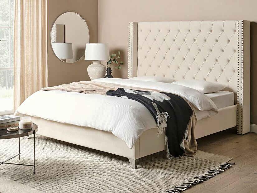 Manželská postel 160 cm Lubbka (bílá) (s roštem)